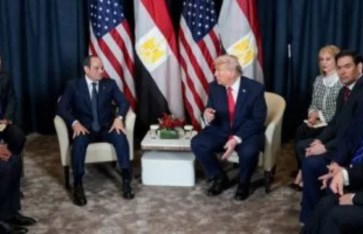 ترامب خلال لقاء الرئيس السيسي