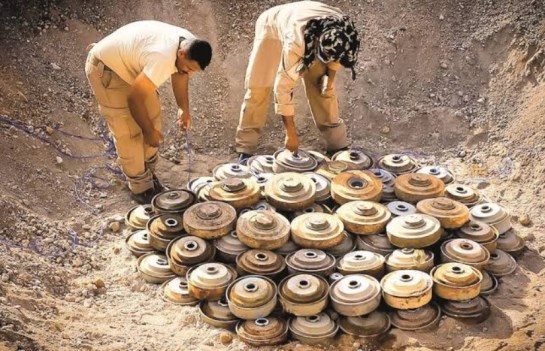 انفجار لغم أرضي