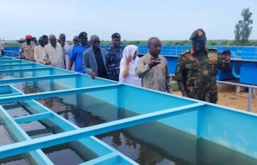 جانب من عمليات التشغيل التجريبي لمحطة مياه مدينة ربك الجديدة